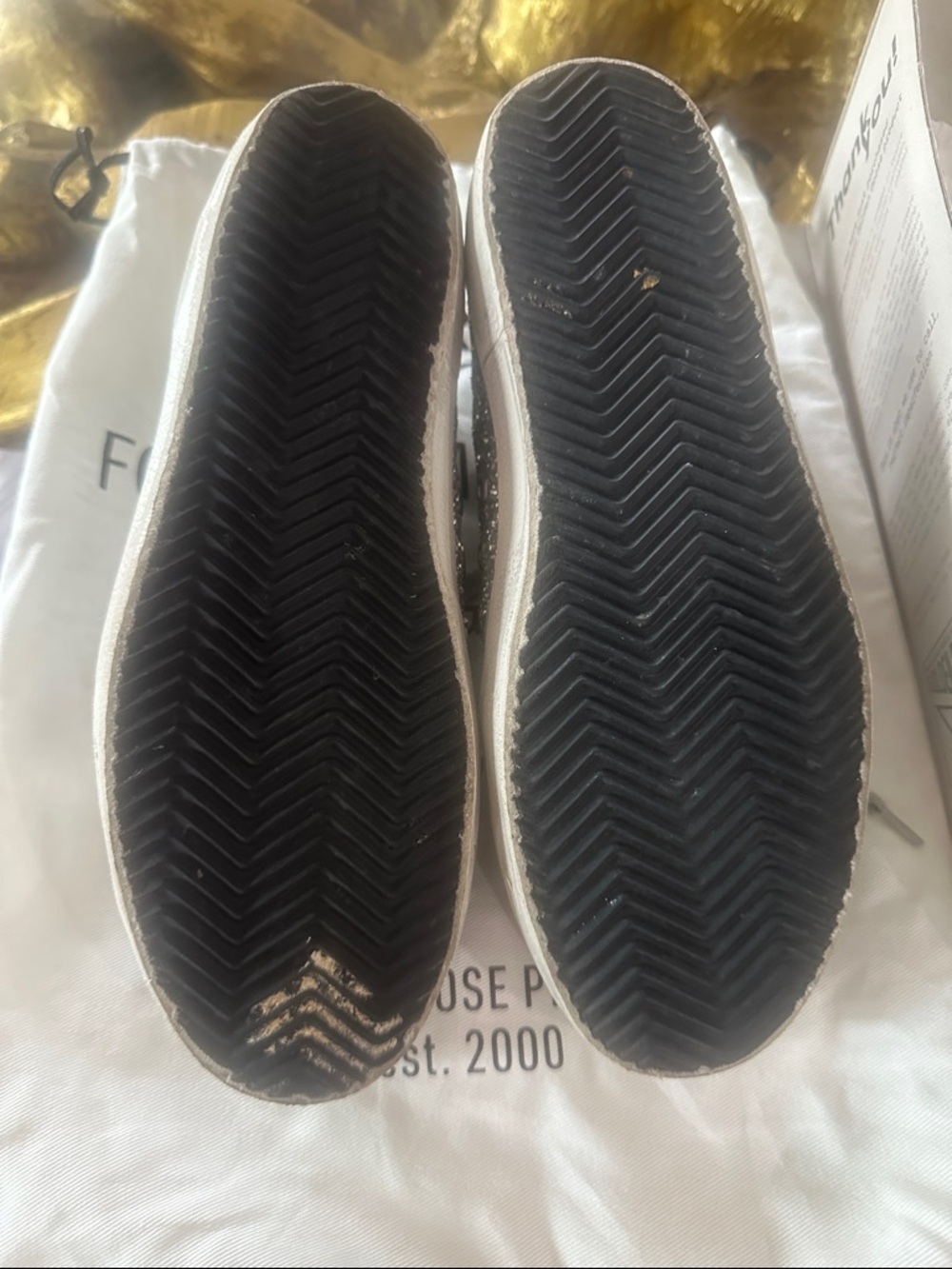 Golden Goose Silver Glitter Low-Top Sneakers Size 39 Worn Once! - Picture 6 of 7